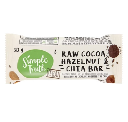 Vegan Raw Cocoa Hazelnut & Chia Bar 30g