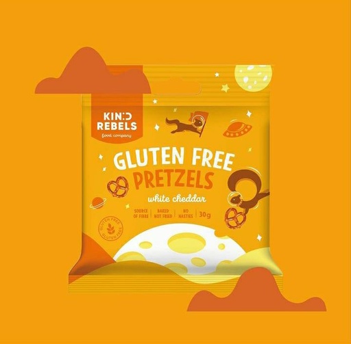 Gluten free pretzels white cheddar 30g